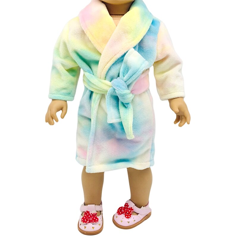 Ajustement 18 pouces 43cm né bébé américain poupée vêtements fille poupée couleur jaune pyjama jarretelle costume accessoires pour bébé