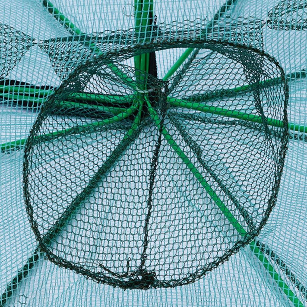 6/8/10 Holes Fishing Net Foldable Green Hexagon Octagon Net 40~82cm Nylon Casting Nets