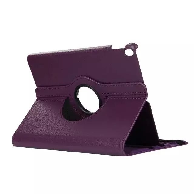 360 Caso Rotativo para Samsung Galaxy Tab 10.1 2019 T510 SM-T510 Wifi SM-T515 T515 Flip Fique Capa De Couro PU LTE Casos Fundas: T510 T515 Purple