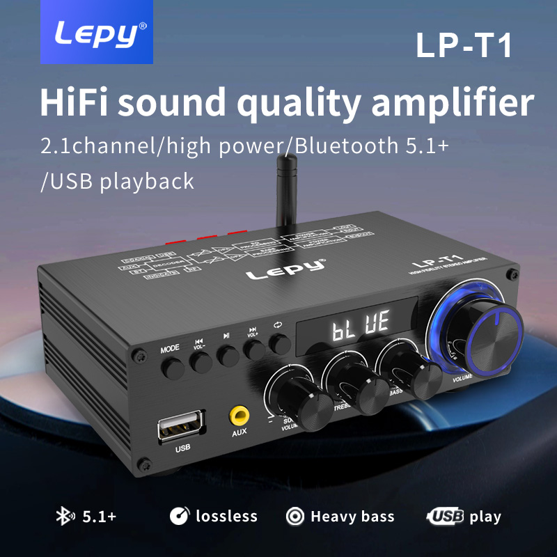 LEPY-T1 30Wx2+60W Amplifier High Power 2.1 Channel Super Bass Subwoofer Bluetooth 5.1 Coaxial USB Remote Control Function