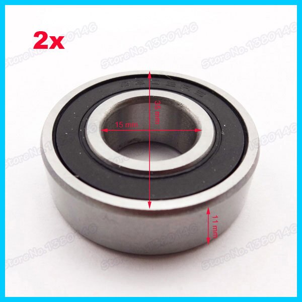 2x Pit Dirt Bike Rubber Sealed Ball Bearing 6202 RS For ATV Quad Scooter Go Kart SDG Wheel 15mm Axle