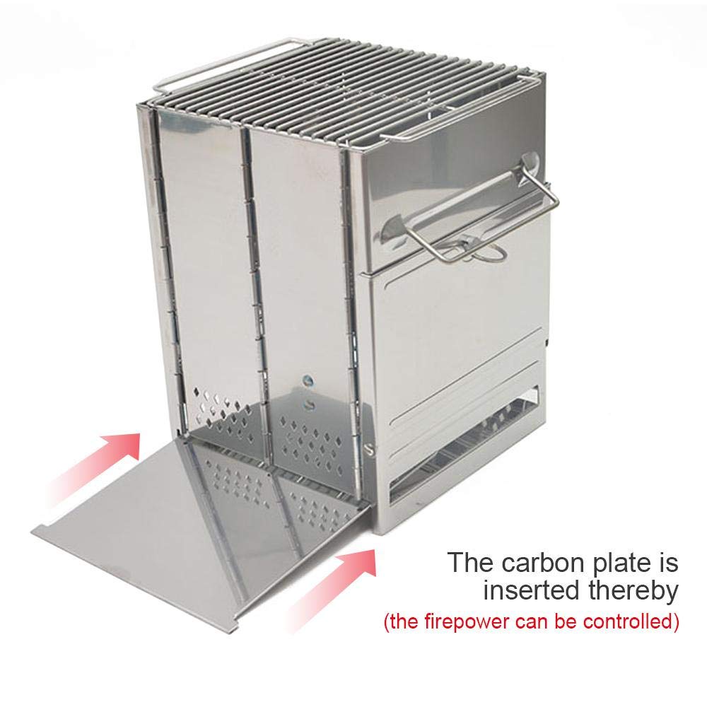 Portable BBQ picnic stove Stainless steel wood stove BBQ Grills Small Folding grill wood charcoal stove