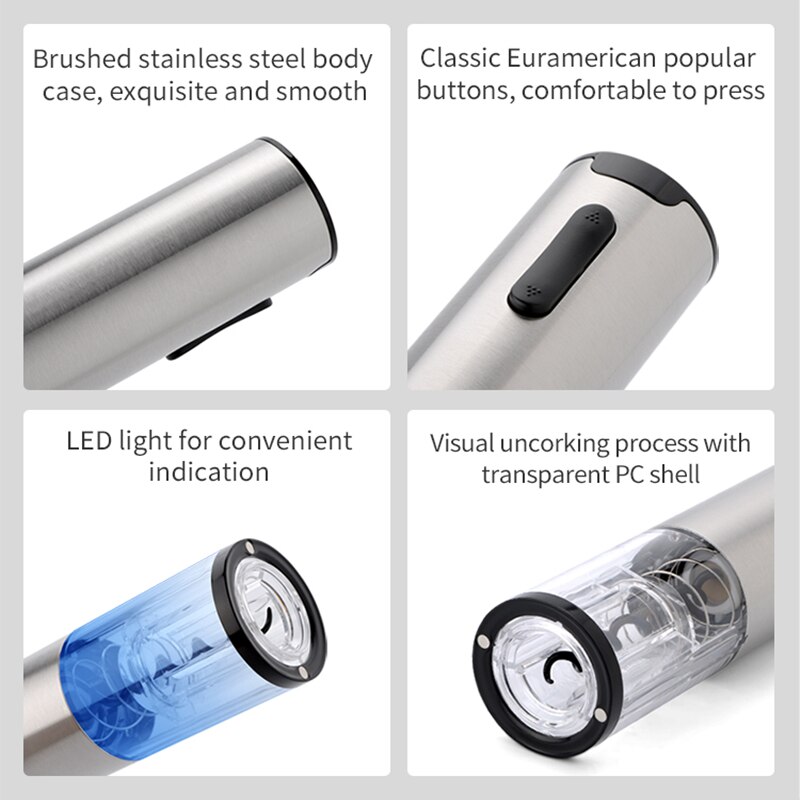 Usb Oplaadbare Automatische Wijnfles Opener Keuken Gereedschap Elektrische Kurkentrekker Openers Met Folie Cutter Voor Vader