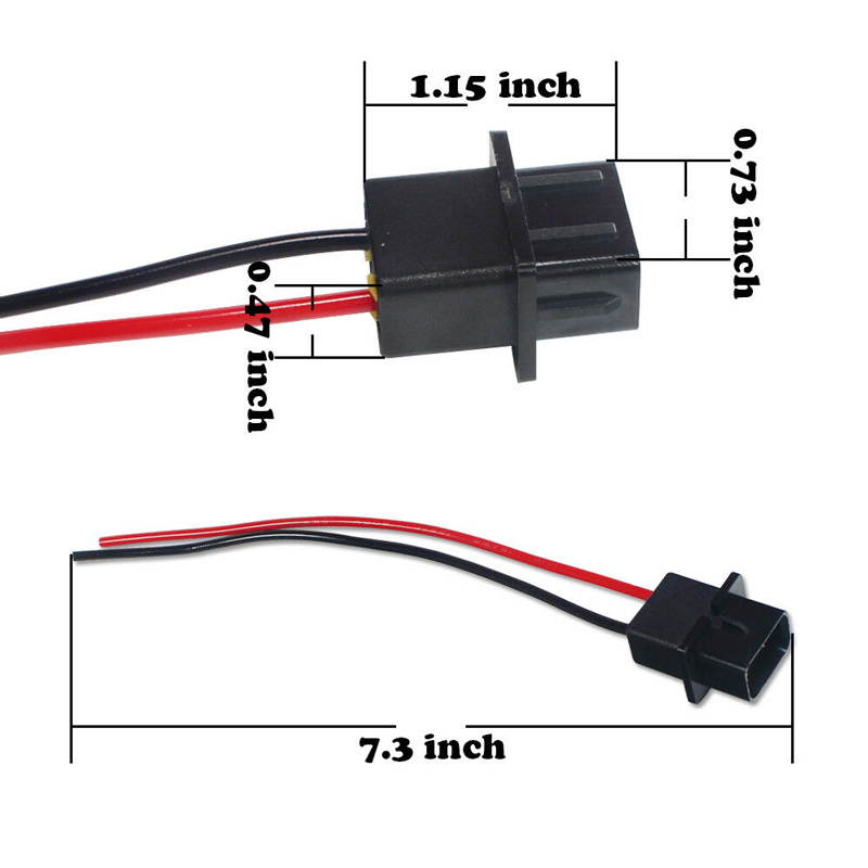 GTinthebox 2pcs P13W PSX26 Male Socket Extension Wiring Harness Adapter For DRL Headlights