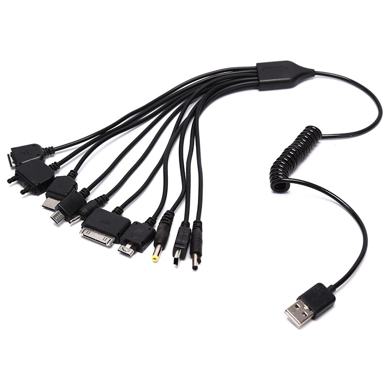 1Pc Multi Pin Kabel Lader Usb Adapter Kabel Data Kabel Cord 10 In 1 Multifunctionele Usb Data Transfer Kabel universele