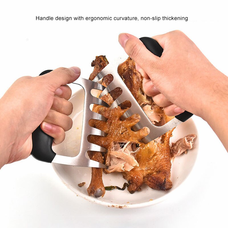 2Stck Multifunktionale Bär Klaue Fleisch Teiler Kreative Edelstahl Fleisch Separator BBQ Grill Werkzeuge Küche Gerät h3