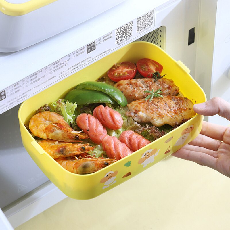Portable Lunch Box For Girls School Kids Plastic Picnic Bento Box Microwave Food Box With Compartments Storage Containers