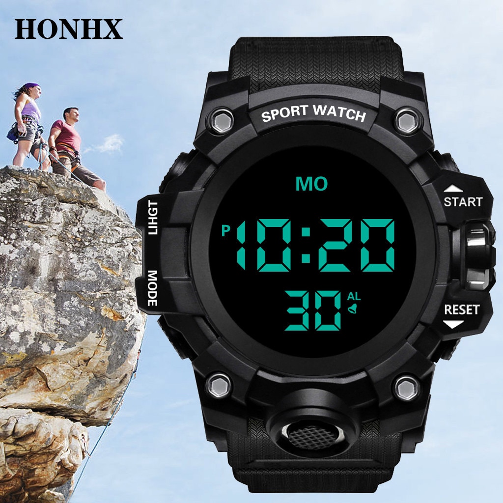 Reloj de pulsera Digital de lujo para hombre, cronómetro digital LED, cronómetro con fecha, deporte, relojes electrónicos al aire libre, reloj Digital para hombre