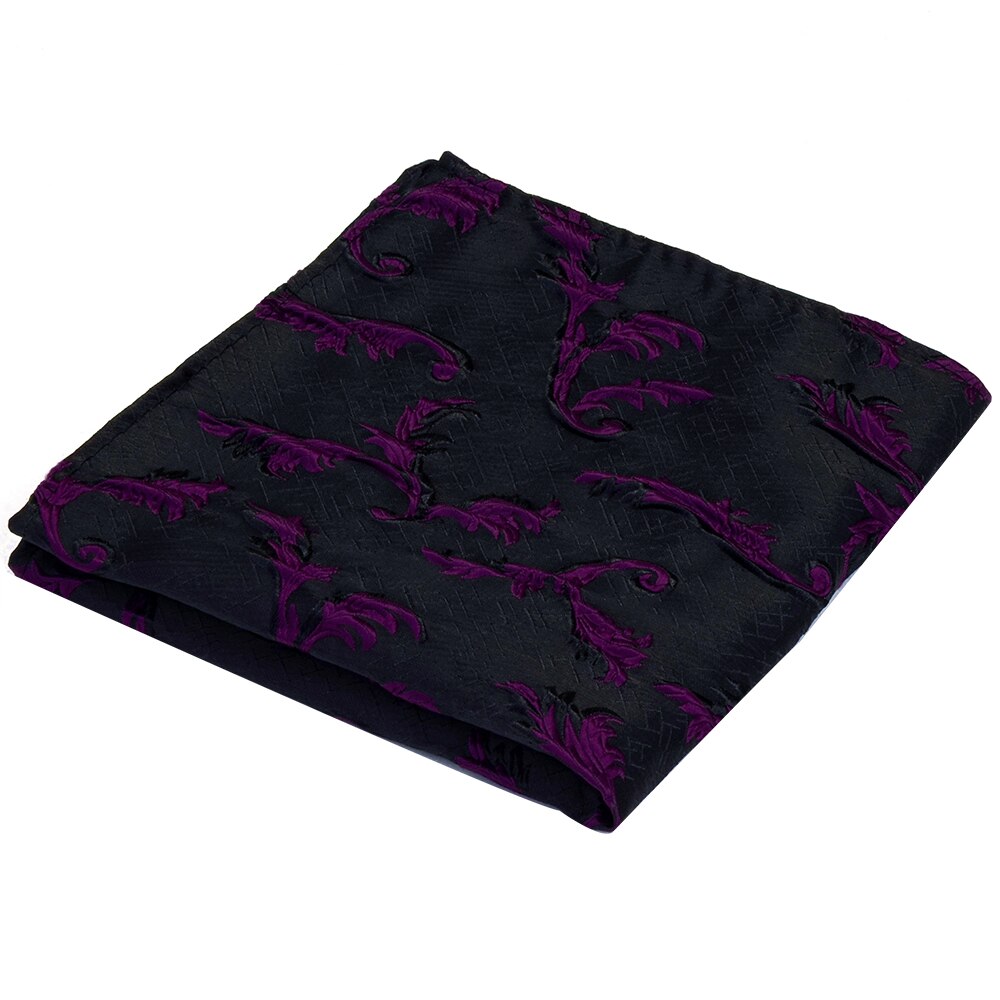 Mouchoir de luxe en soie fait main pour hommes vert noir Jacquard à fleurs Hanky pour poche de fête d'affaires serviette de poitrine carrée