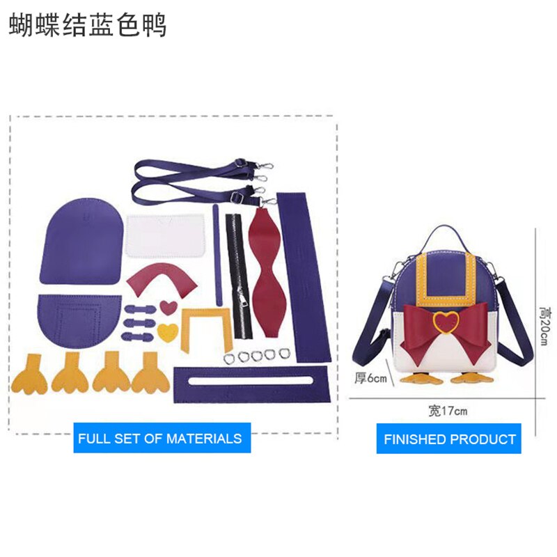 Leuke Boog Tas Maken Diy Materialen Handwerk Tas Self-Made Lederen Accessoires Beginners Self-Made Schoudertas Naaien levert: BlueS