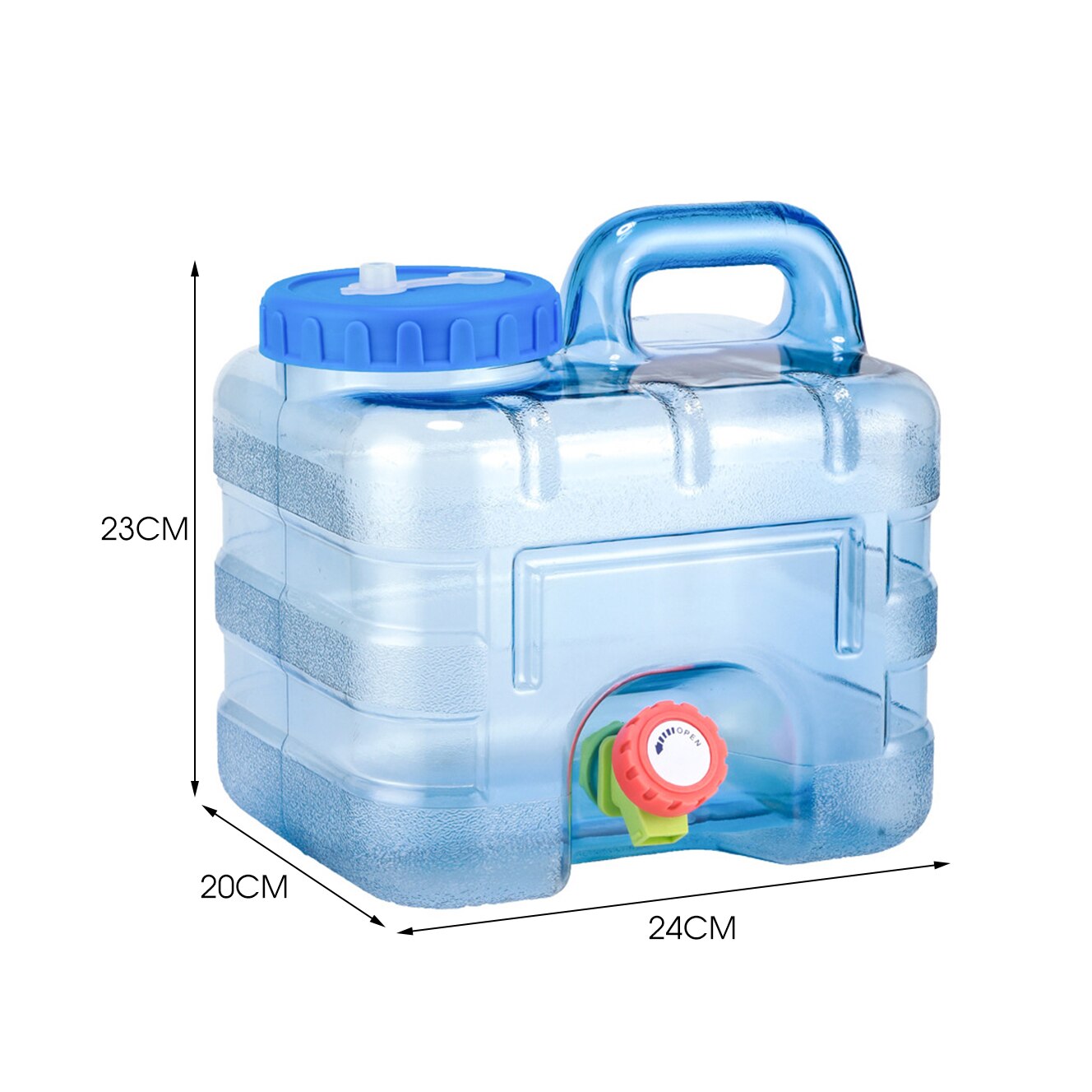 Food Grade Pc Water Container Outdoor Grote Capaciteit Water Emmer Voor Wandelen Camping Water Tank Met Kraan Water Opslag Gereedschap: 7.5L