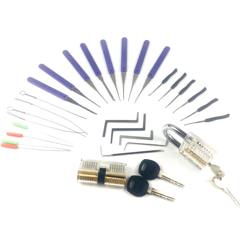 6 in 1/5 in 1Lock Picking Practice Set for Beginner,Locksmith Tools Set,2pcs Locks with Tension Tools,Broken Remove Tools: 5A