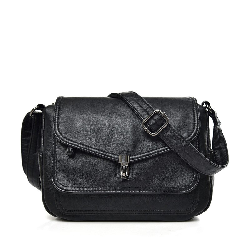 Lederen Portemonnees En Handtassen Vrouwen Schoudertas Luxe Handtassen Vrouwen Tassen Crossbody Tassen Voor Vrouwen: Retro black