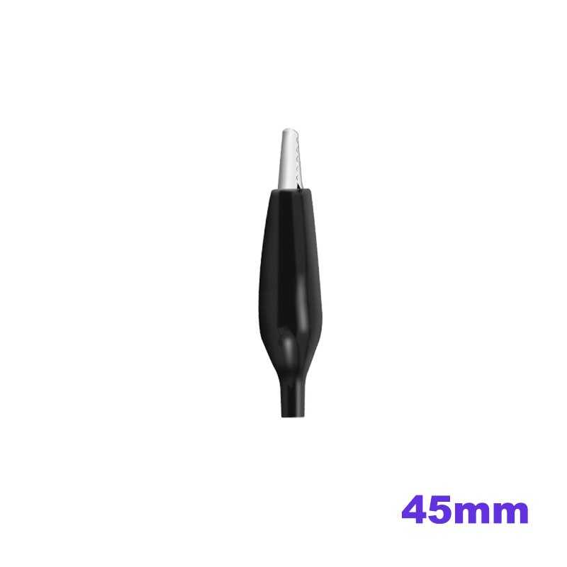 10PCS 28mm/35mm/45mm Metal Alligator Clip Crocodile Electrical Clamp Testing Probe Meter Black Red Plastic Boot Car Auto Battery: 45mm Black