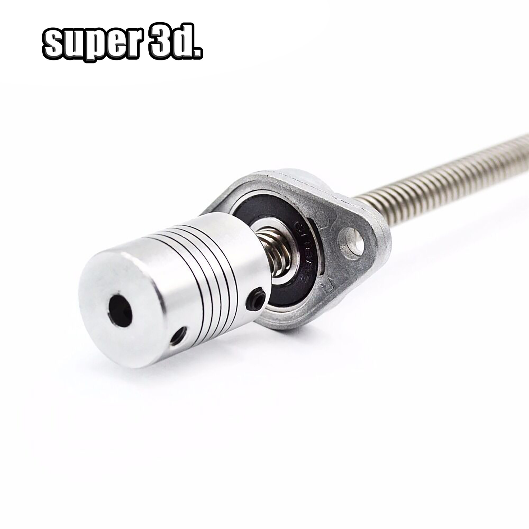 3D Printer T8 Lead Screw lead 8mm 150/200/300/400/500mm+ T8 Anti Backlash Spring+ KFL08 Pillow Block+5 to 8mm Flexible Coupling