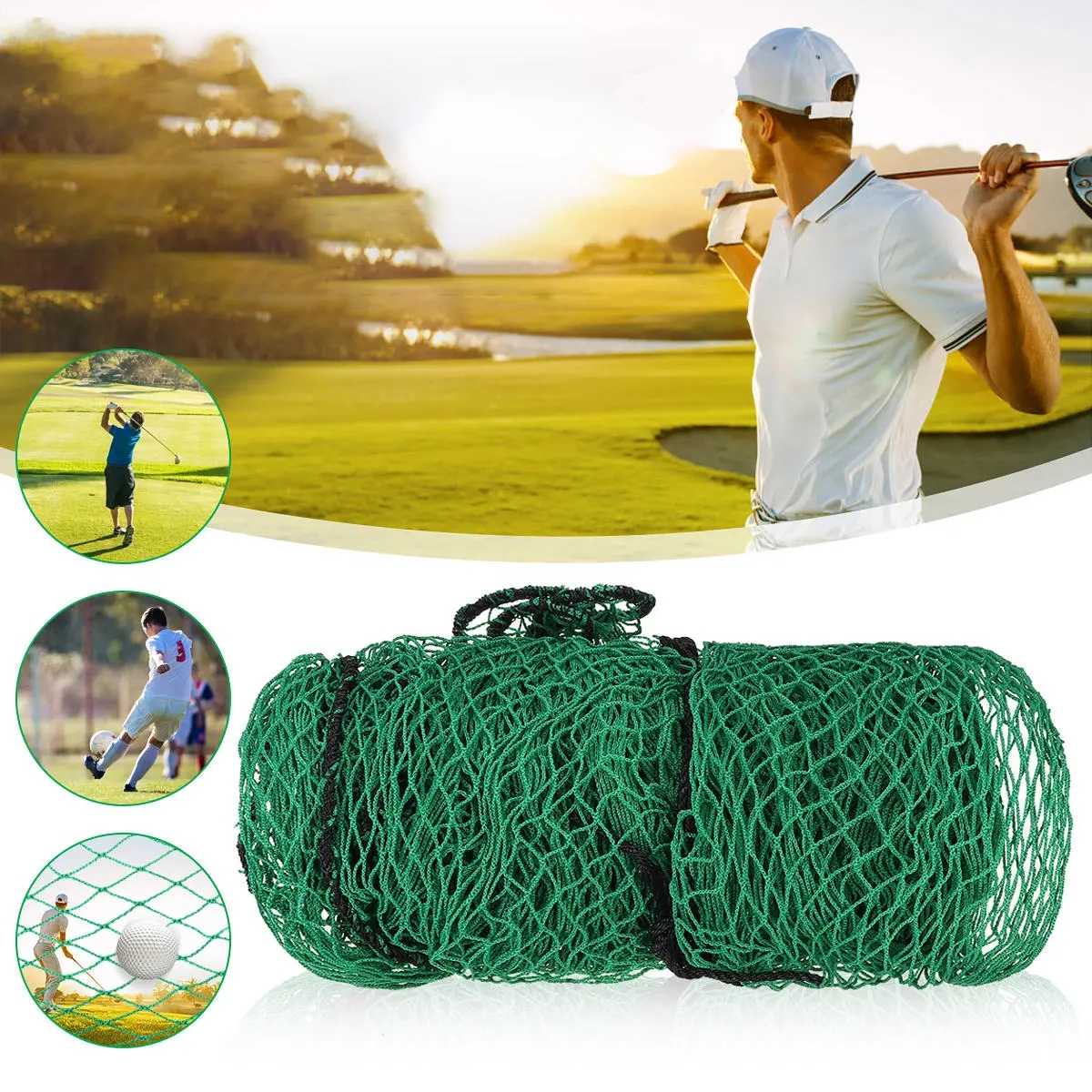 Golf træningsnet polyethylen netting stropper let at fastgøre 4 firkantede golf net reb grænser kraftig slagnet