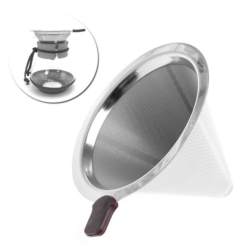 Tragbare Metall Edelstahl Kaffee Filter Trichter/V-typ Tasse Filter Tee Werkzeug Y5LF