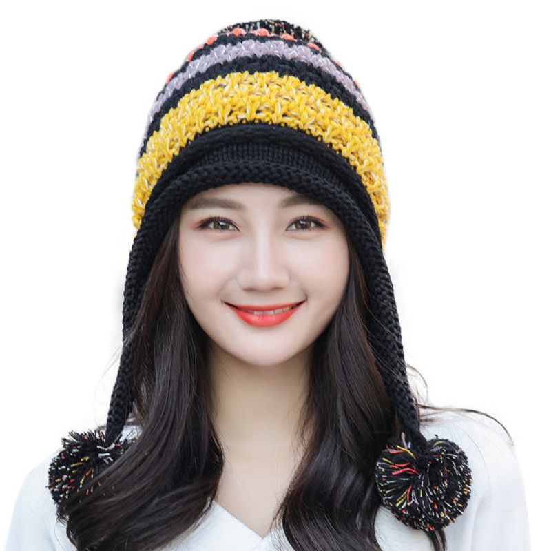 Women Winter Knitted Beanie Hat Cold Weather Warm Skull Cap Cute Casual Girls Knit Cap