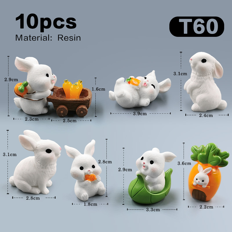 Easter Cute Rabbit Figurine Diy Landscape Home Kawaii Room Decor Miniature Fairy Garden Decoration Accessories Modern: light yellow