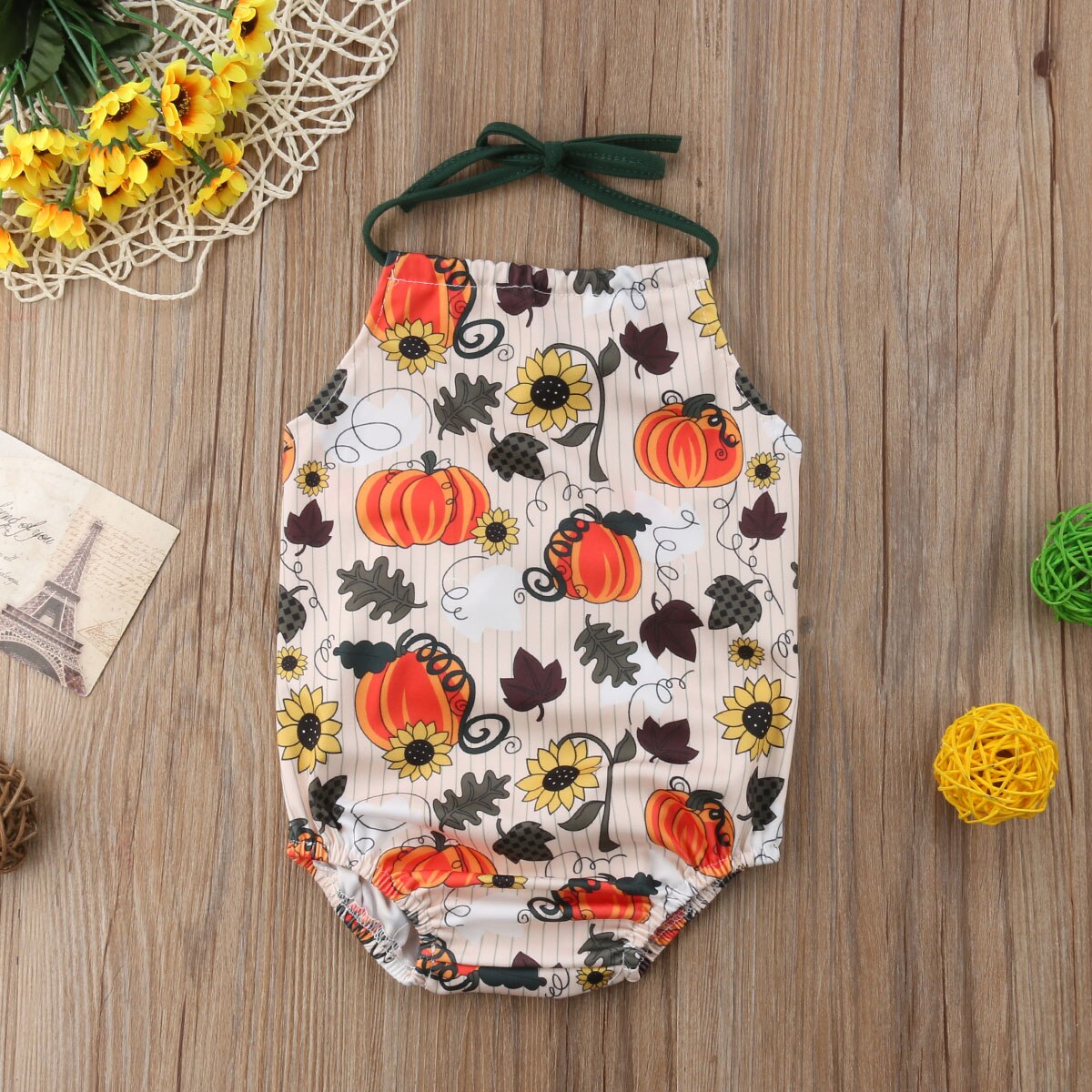 Citgeett Sommer 0-24M Säuglings Baby Baby Mädchen Junge Halloween Overall Sleeveless Kürbis Striped Halter Backless Overall Romper