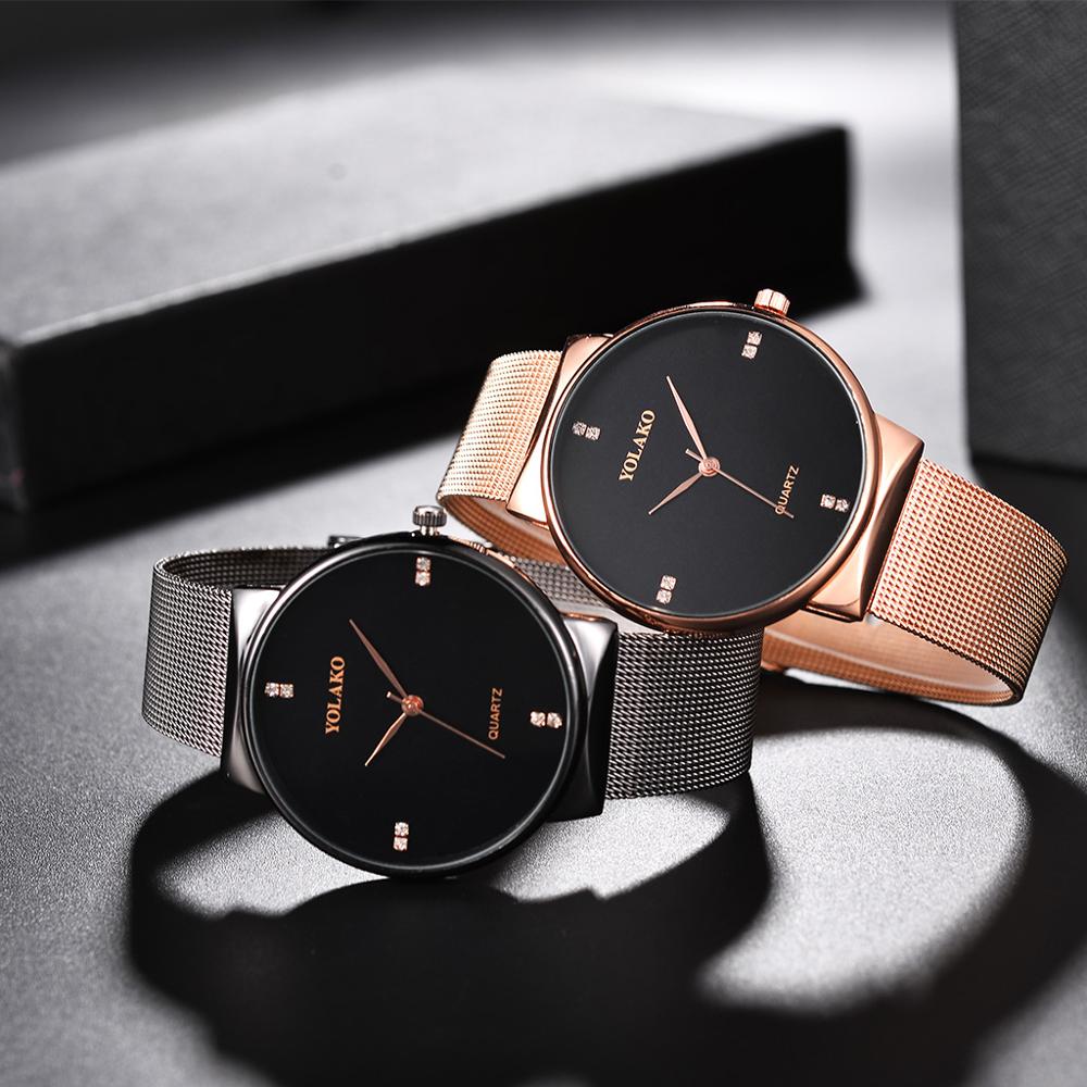 Top Paar Horloges Voor Lovers Luxe Diamant Roestvrij Staal Paar Horloge Voor Liefhebbers Reloj Mujer Klok