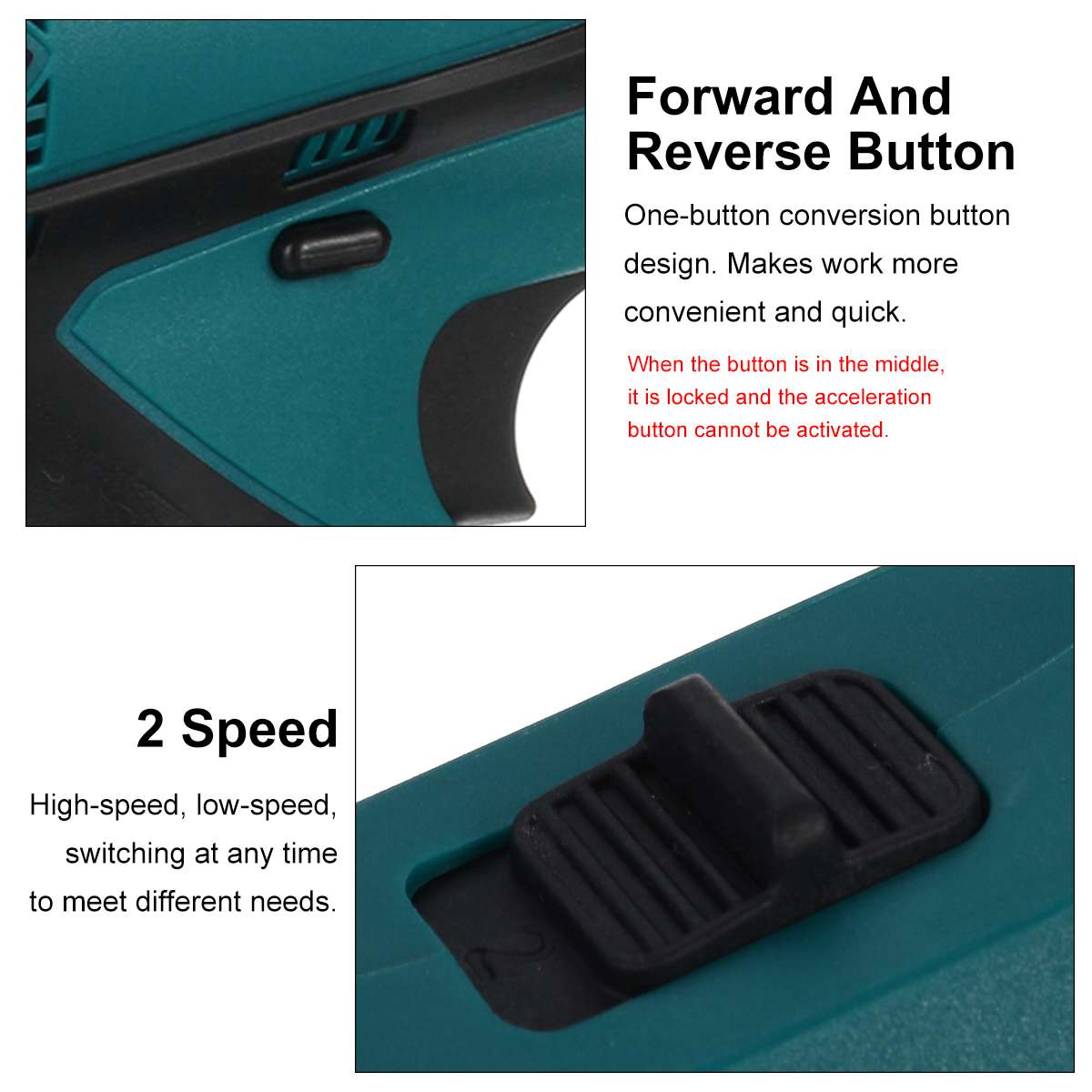 Perceuse visseuse électrique sans fil Drillpro 2 vitesses sans fil 18 + 3 couple outil de visseuse électrique pour batterie 10.8V Makita 5000 tr/min 10m