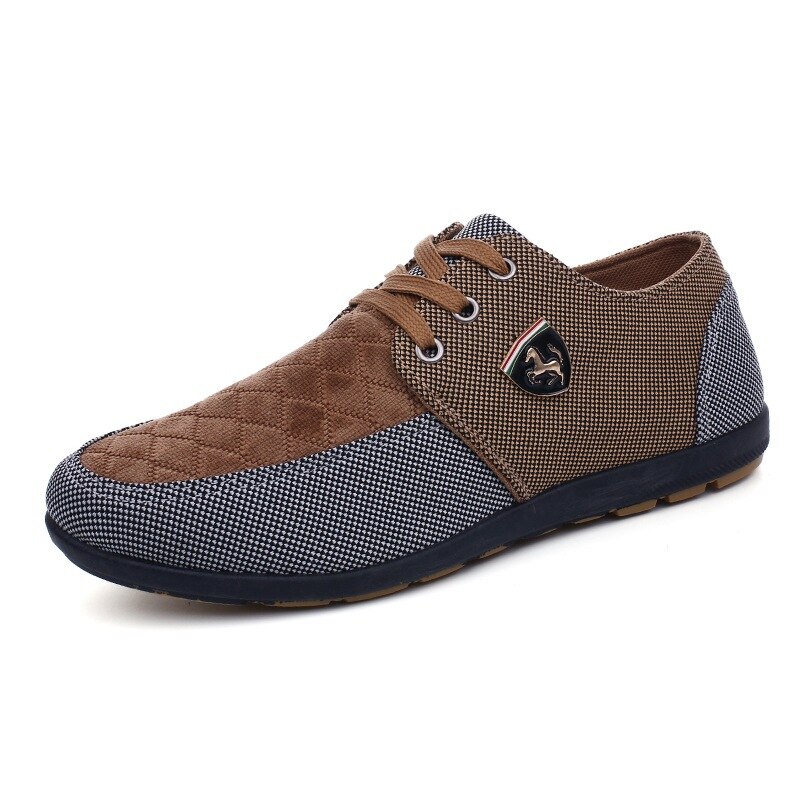 Forårs stof sko sneakers low-top sneakers stof sko snøre fritidssko herre sportssko golfsko: Farve 1 / 41