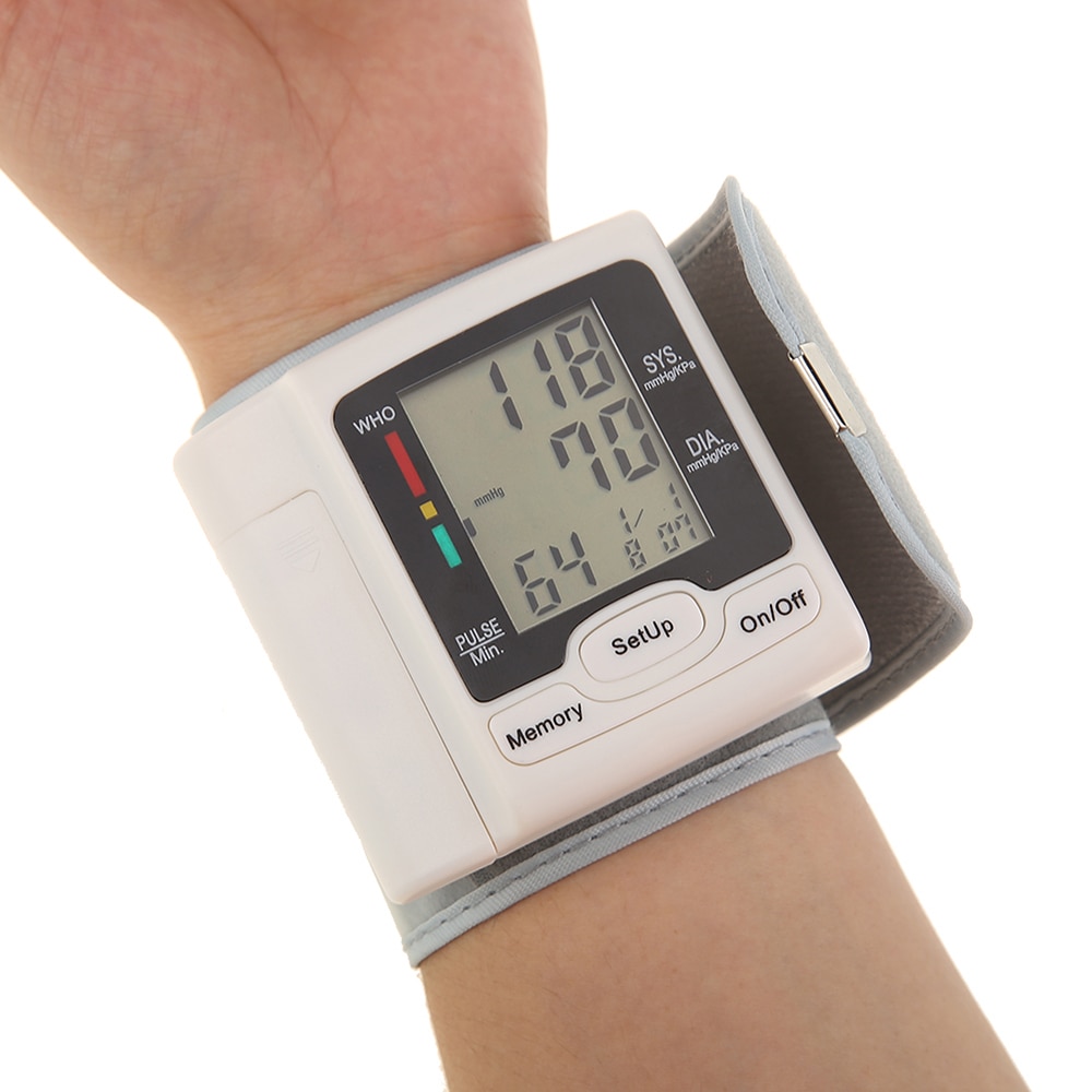 Automatische Bloeddrukmeter Pols Bloeddrukmeter Lcd Digitale Display Draagbare Tonometer Tensiometers Gezondheidszorg