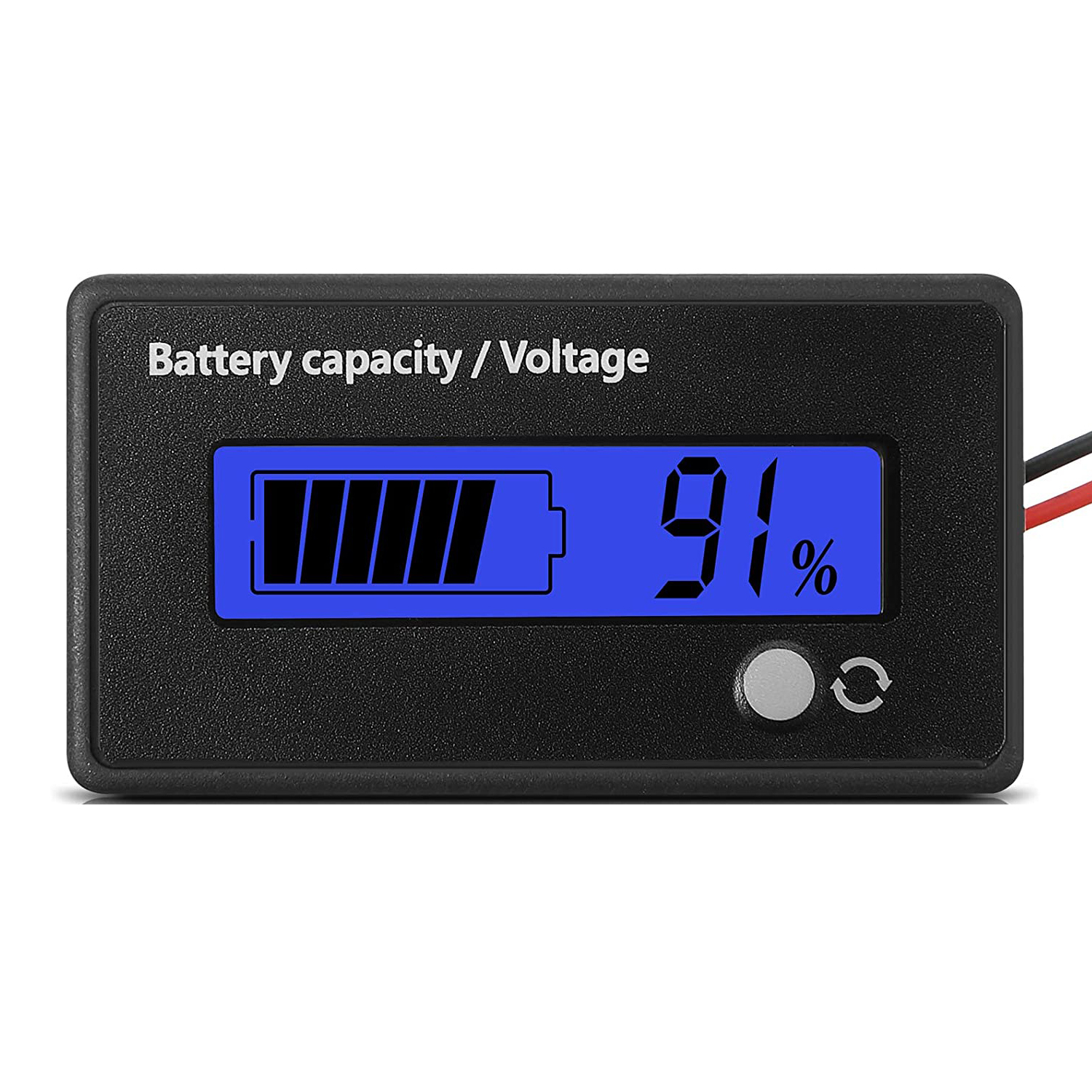 DC 12V 24V 36V 48V 72V Battery Capacity Voltage Meter with Alarm, Battery Capacity Gauge Indicator, Battery Indicator Monitors: Yellow