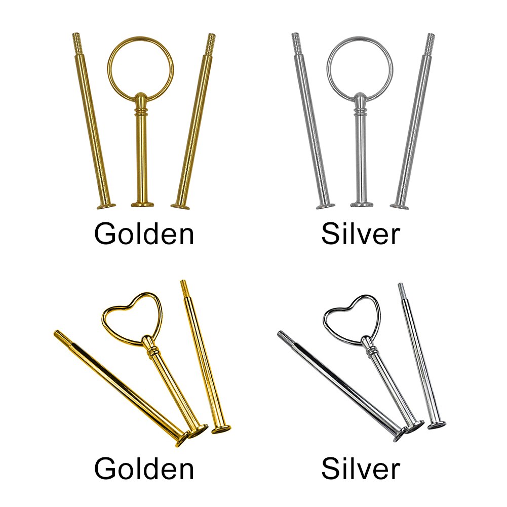 Multi-style 3 Tier Cake Plate Stand Handle Fitting Hardware Rod Plate Stand