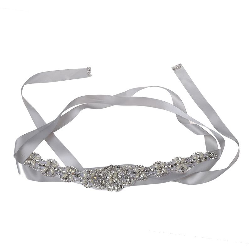 Bruidsriemen met strass steentjes voor dames, bruidsriemen voor trouwjurken (grijs): Default Title