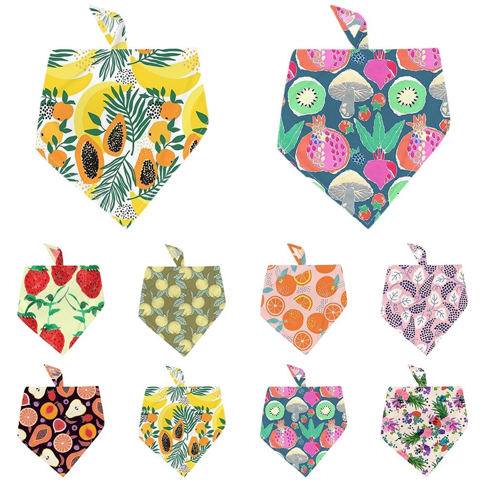 Zomer Pet Kat Hond Bandana Kraag Verstelbare Halsdoek Driehoek Sjaal Tropische Fruit Patroon Speeksel Handdoek Dierbenodigdheden