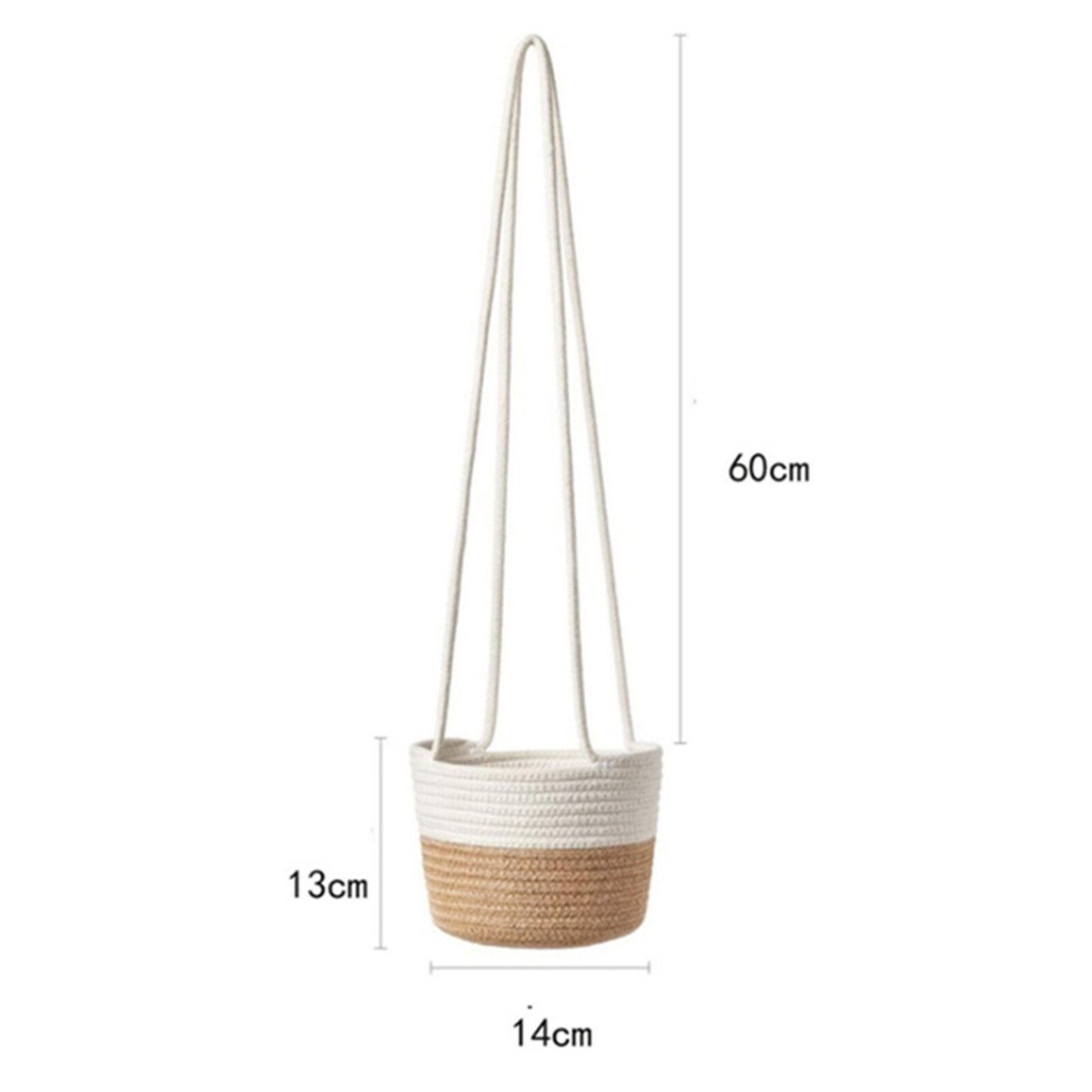 Katoenen touw wandhanger geweven plantenbak opbergmand hangmanden bloempot plantenhouder huis tuin ornament