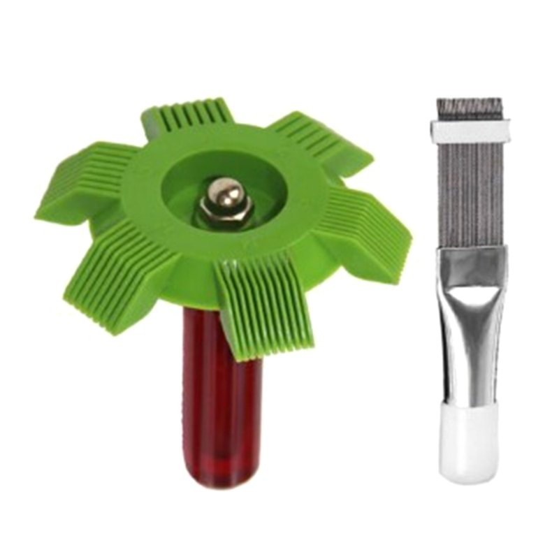 2pcs/set Air Conditioning Cleaning Comb Radiator Evaporator Fin Straightener Cleaner Brush Tool