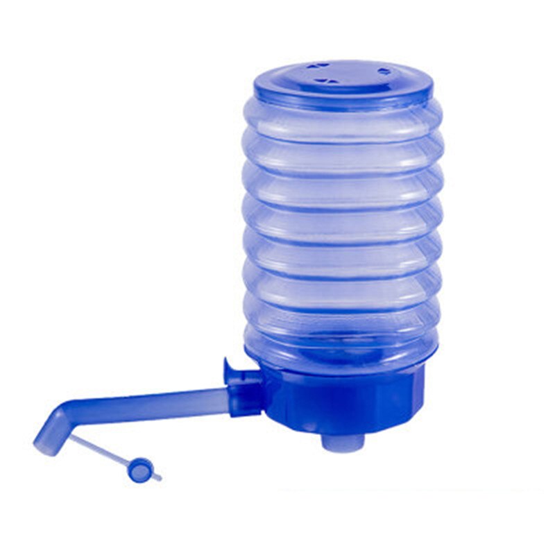 Användbar bärbar dricksvattenflaska handpress avtagbart rör innovativ vakuumpump manuell pumpdispenser: Blå 1