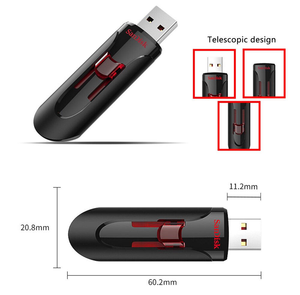 100% Original SanDisk CZ600 USB Flash Drive 128GB ... – Vicedeal