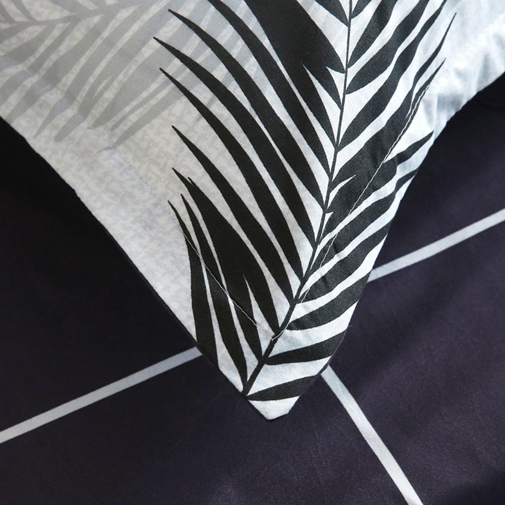 4pcs Simple Bedding Set Banana Leaf Printing Duvet Cover Bed Sheet Print Quilt Duvet Cover Flat Bed Sheet Pillowcase