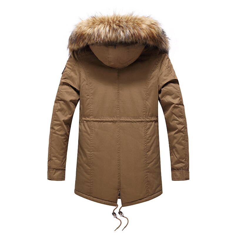 Miesten talvi parkatakki miesten pitkä takki puuvilla lämmin paksu rento parka miesten pitkä karvakaulus fleece tuulenpitävä hupullinen takki