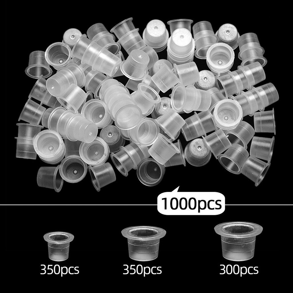 1000Pcs Disposable Small Ink Pigment Caps Plastic Cups Holders Tattoo Supplies