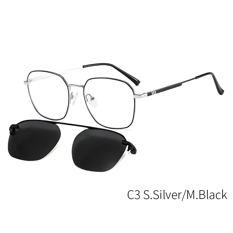 CEOFY-Montura de gafas magnéticas para hombre y mujer, anteojos para miopía con prescripción clara, montura polarizada: DP33062C3