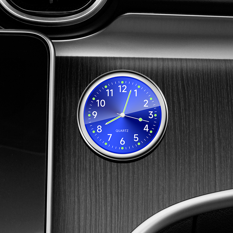 1pc glühen Dekorative Uhr Auto Uhr Mini Quarz Analog Auto Armaturenbrett Zeit Stock-an Uhr Uhr für Auto dekoration Exklusiv