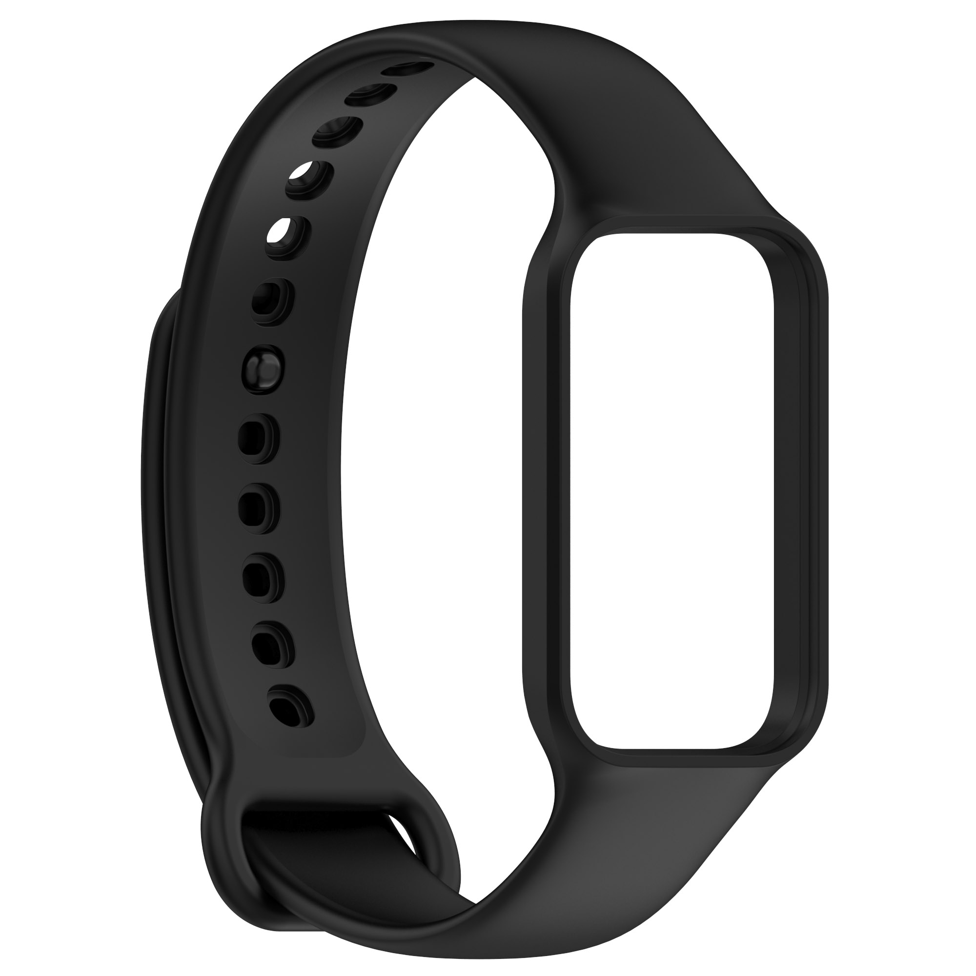 2 In 1 For Xiaomi Band 8 Active Watchband Durable and Soft Silicone Strap With Frame Protector Shell: 橄榄绿