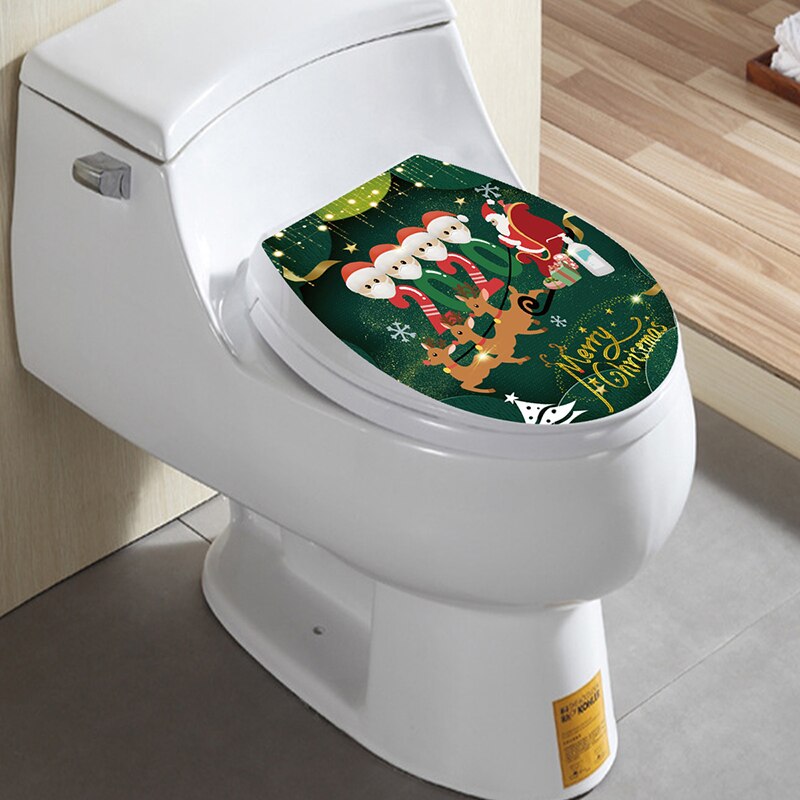 Kerst Decoratie Wc Stickers Koelkast Stickers Venster Muurstickers Badkamer Huishoudelijke Rood Zwart Groen Stijl: 03