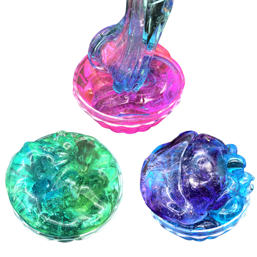 Kids Kleurrijke slime Crystal Mooie Klei Speelgoed Mengen Cloud Slime Squishy Stopverf Geurende Stress Kids