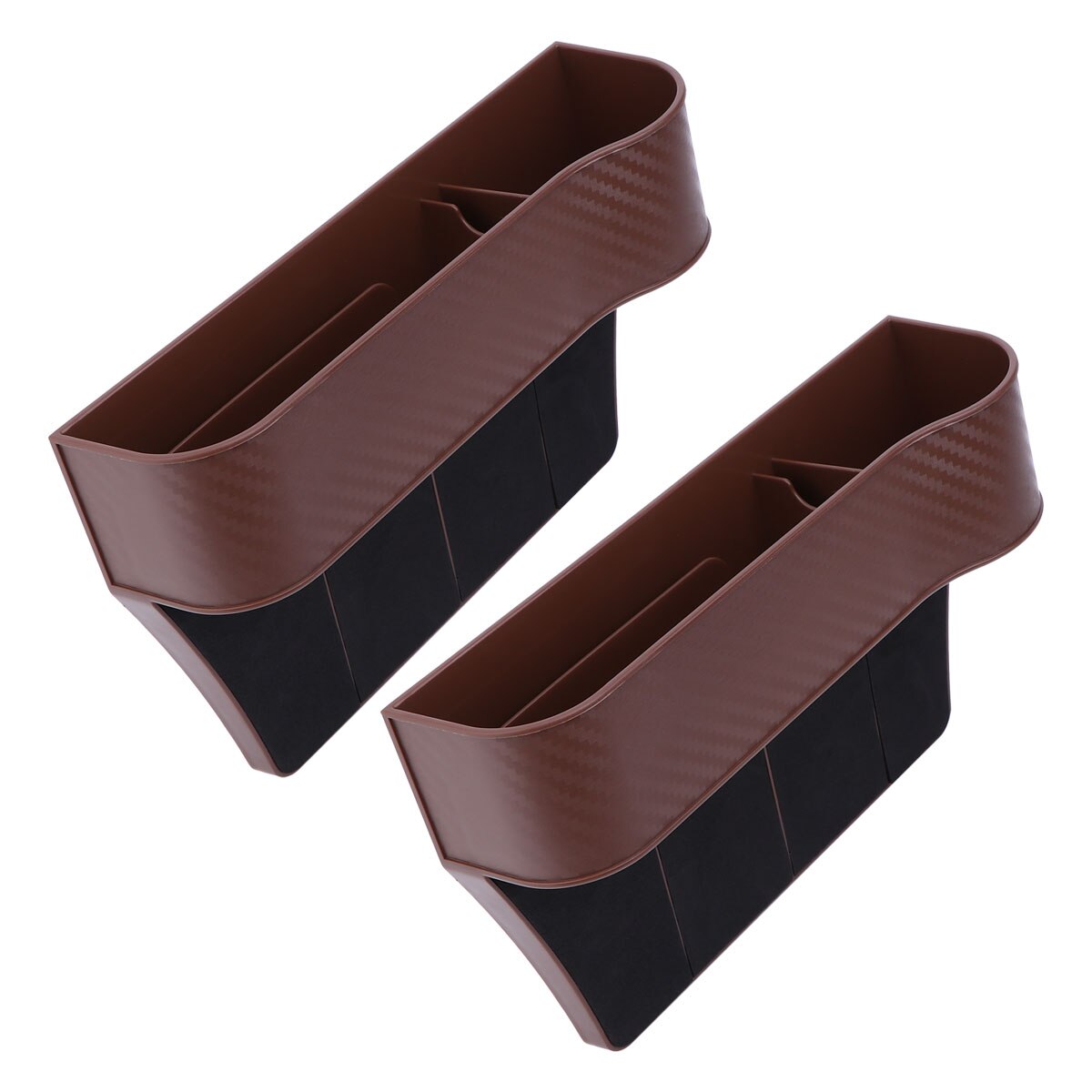 2pcs Durable Plastic Simple Practical Storage Car Seat Box for Man Woman: Brown