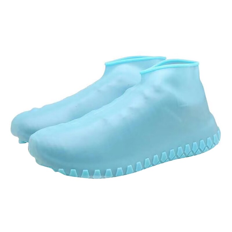 Skoovertræk vandtæt genanvendelige regnskoovertræk gummi glidebestandigt regnstøvle oversko mænd kvinder sko tilbehør: L / Xl