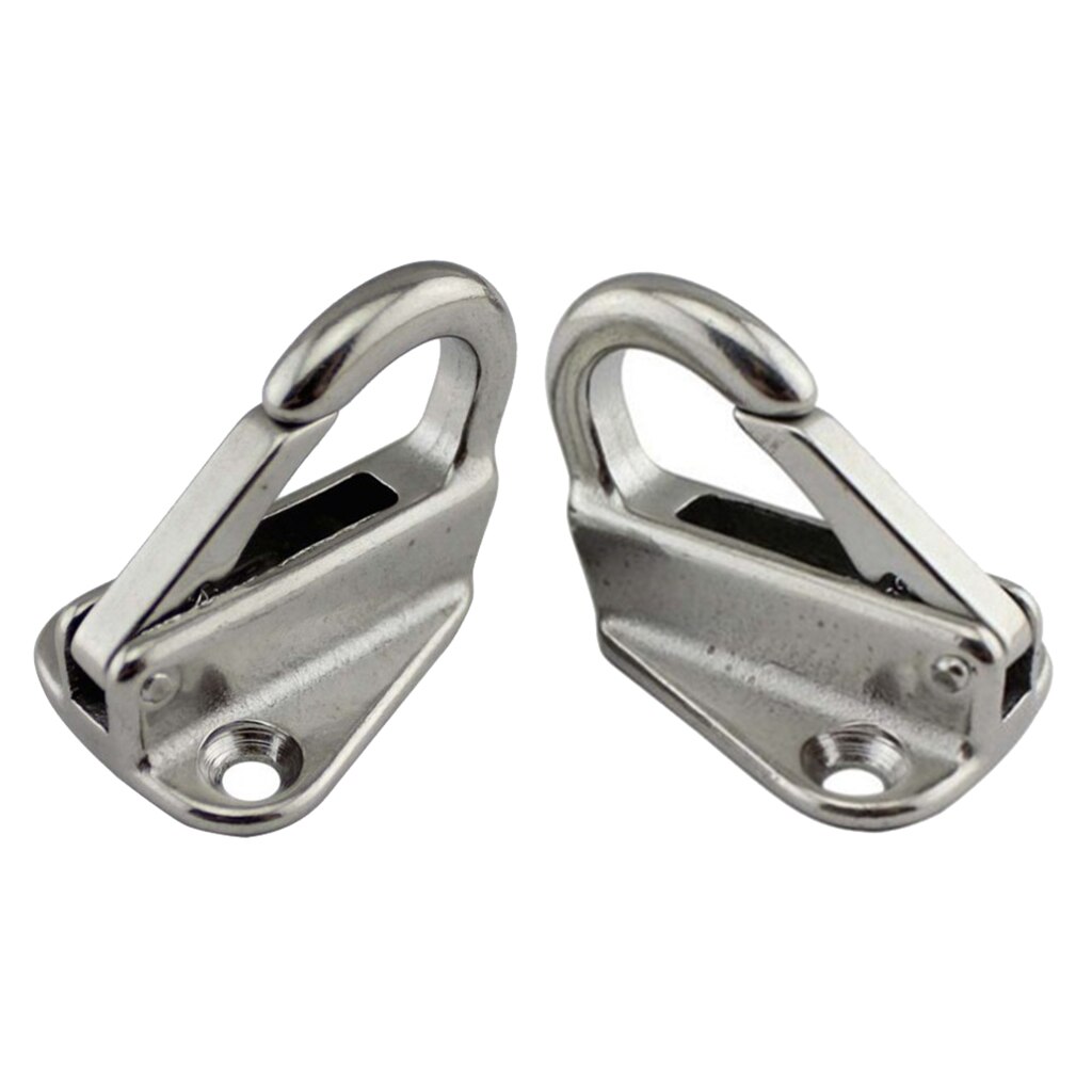 Set of 2 Marine Grade 316 Stainless Steel Sail Tug Spring Snap Fending Hook Eye Hook Boat Hardware Marine Hook