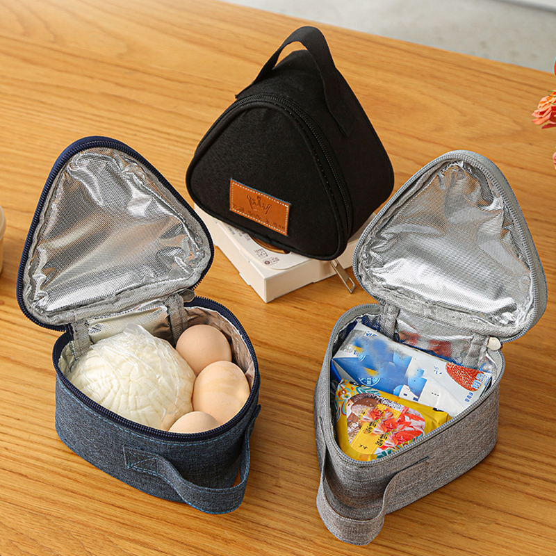 1pcs Triangular Insulation Bag Aluminum Foil Thermal Cooler Lunch Tote Student Rice Ball Bag Lunch Box Bento Lunch Carry Bags