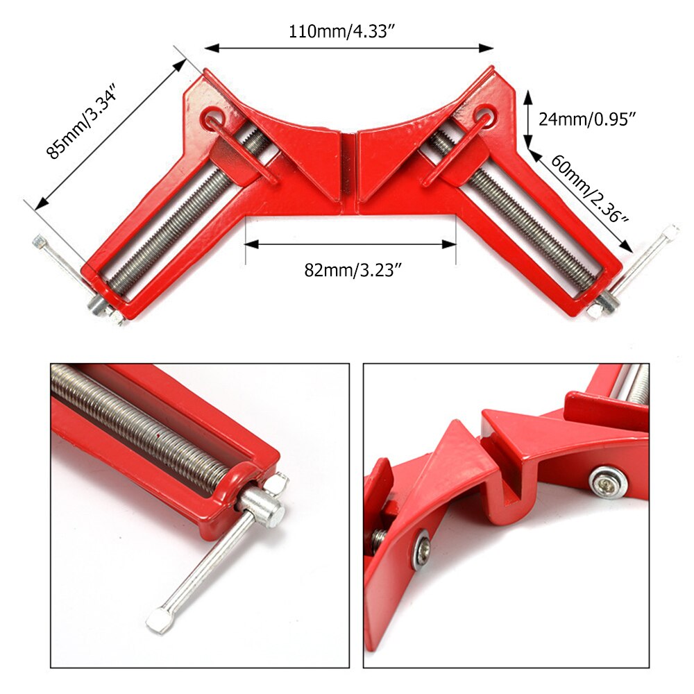90 Degree Right Angle Clamp Multifunction Picture Frame 100MM Mitre Clamps Corner Holder Sawing Clip for Woodworking Tool