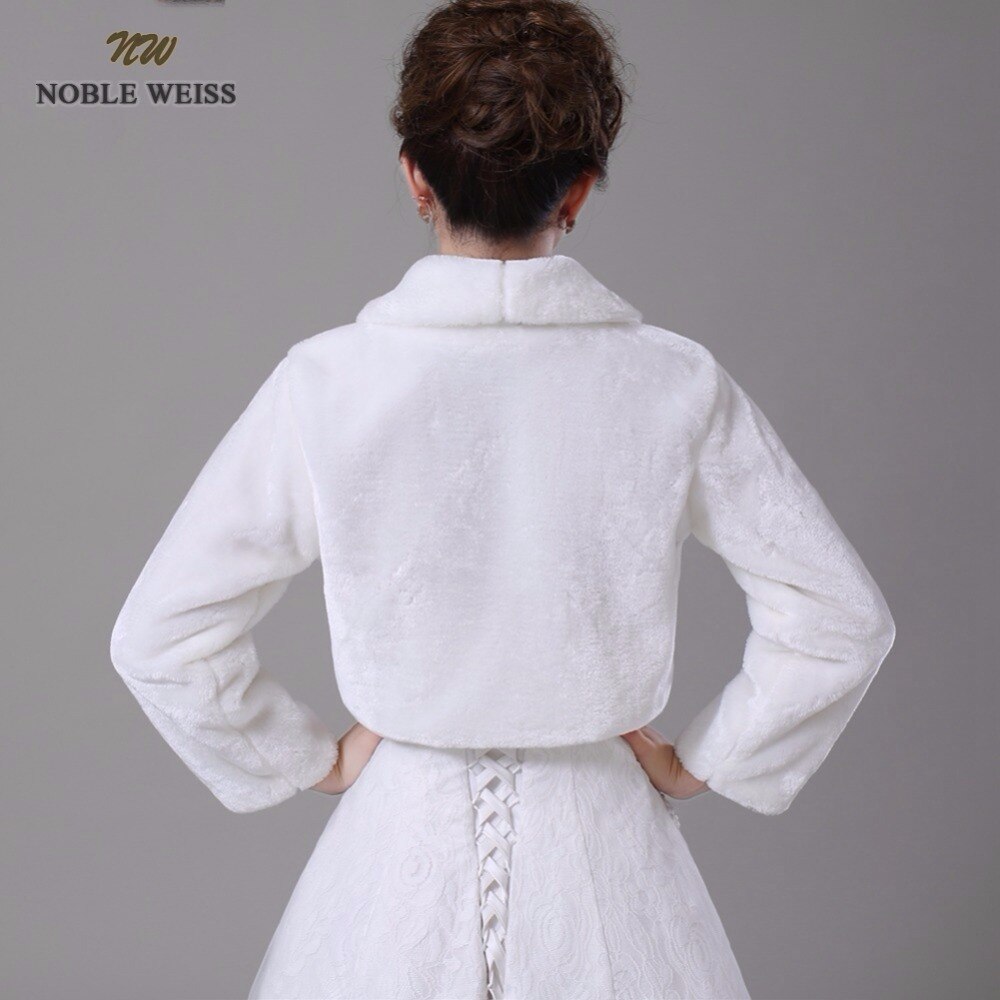 NOBLE WEISS In Stock Long Sleeves Fur Boleros Wedding Jacket Wedding Wrap 0905